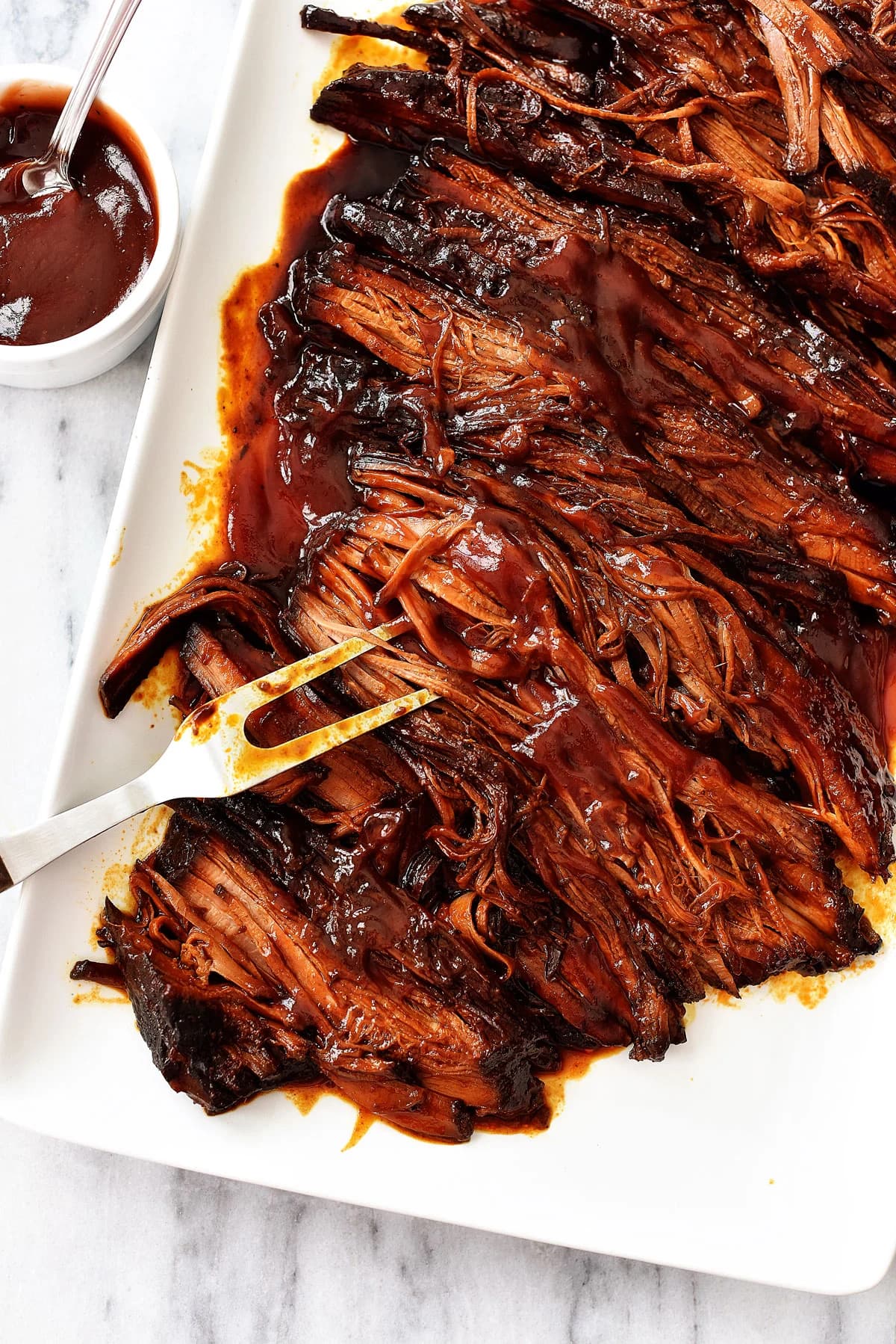 Slow Cooker BBQ Beef Brisket with Tender Shredded Beef
